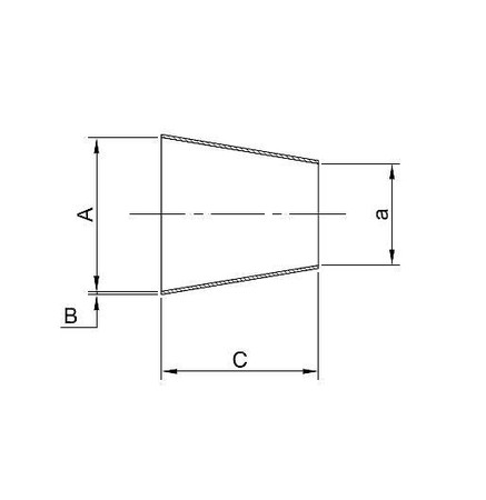 Metric Concentric Reducers - OSTP Tru-Bore® diagram/image